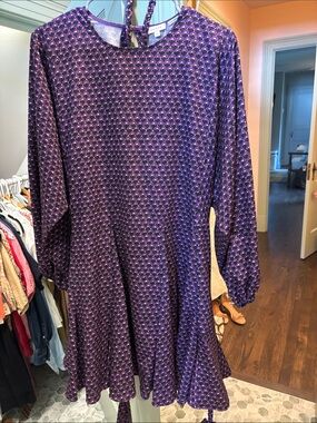 RHODE Purple Mini Dress with Subtle Pattern